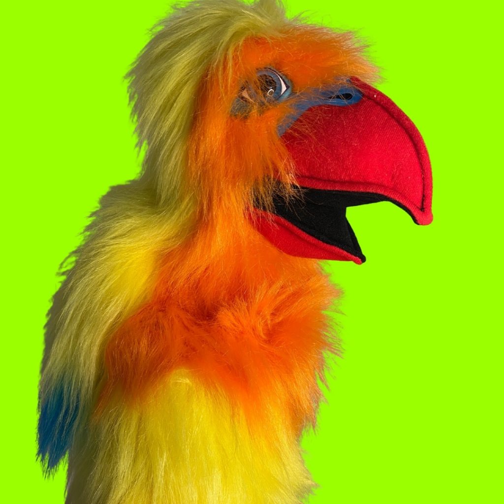 Large Squawking Bird puppet ‘Love Bird’ Beanstalk Arts